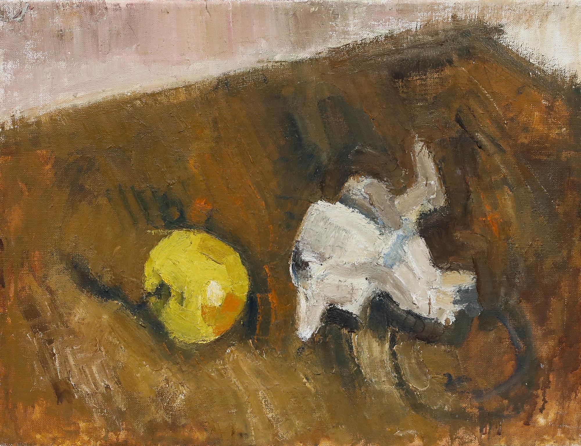 Mark Ford - 20. Jahrhundert Öl, Stilleben mit Apfel – Painting von Unknown