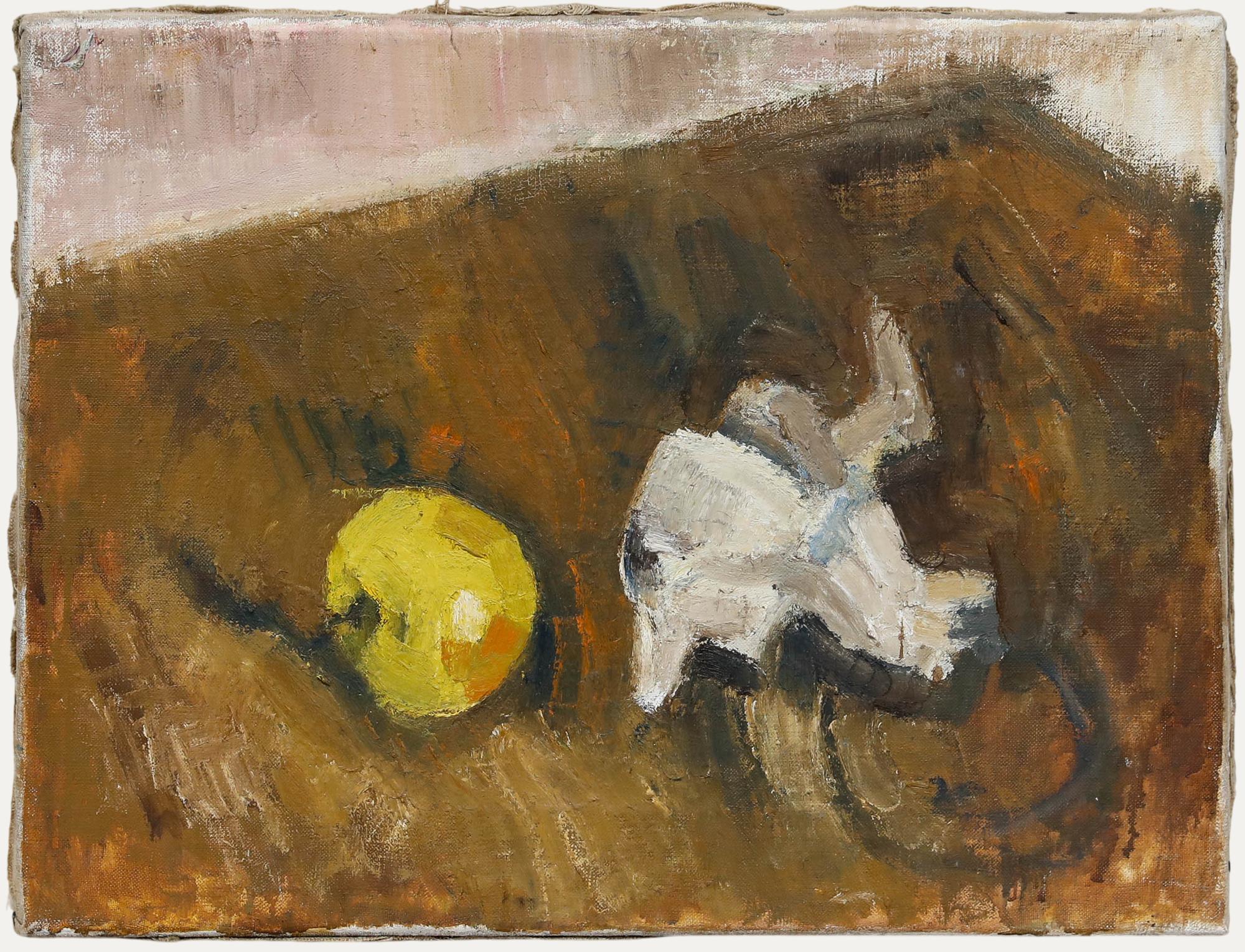 Mark Ford - 20. Jahrhundert Öl, Stilleben mit Apfel