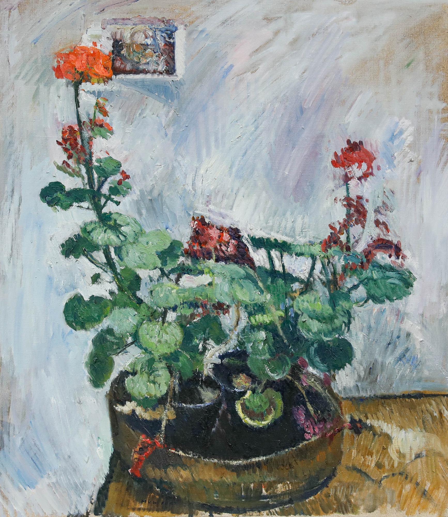 Mark Ford - Huile contemporaine, fleurs en pot - Painting de Unknown
