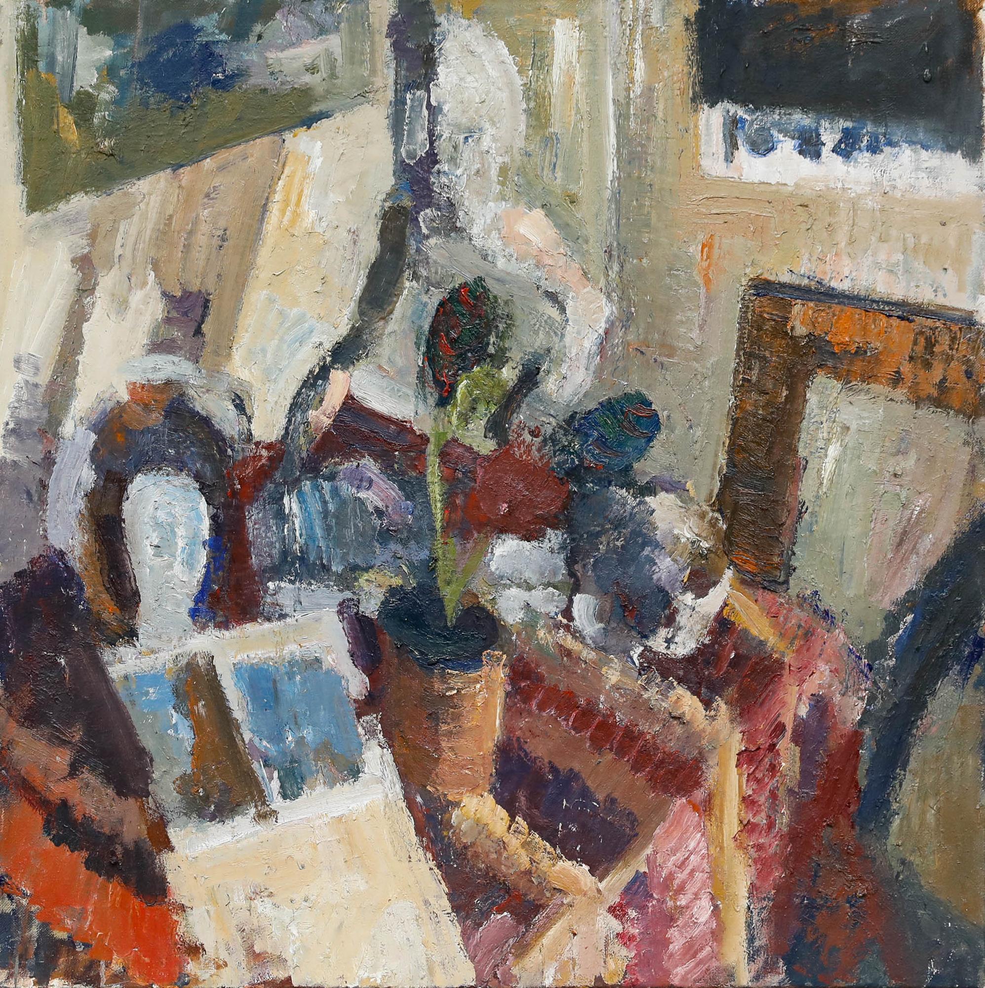 Mark Ford - Zeitgenössisches Öl, Stillleben mit Calathea – Painting von Unknown