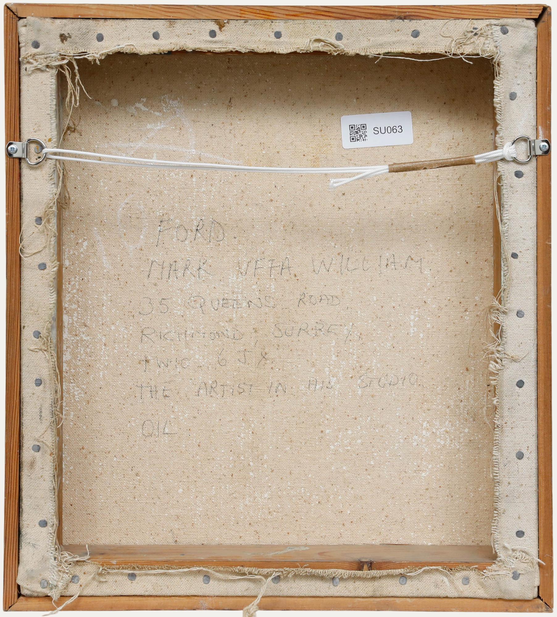 Mark Ford - Huile encadrée du 20ème siècle, L'artiste dans son Studio - Marron Portrait Painting par Unknown