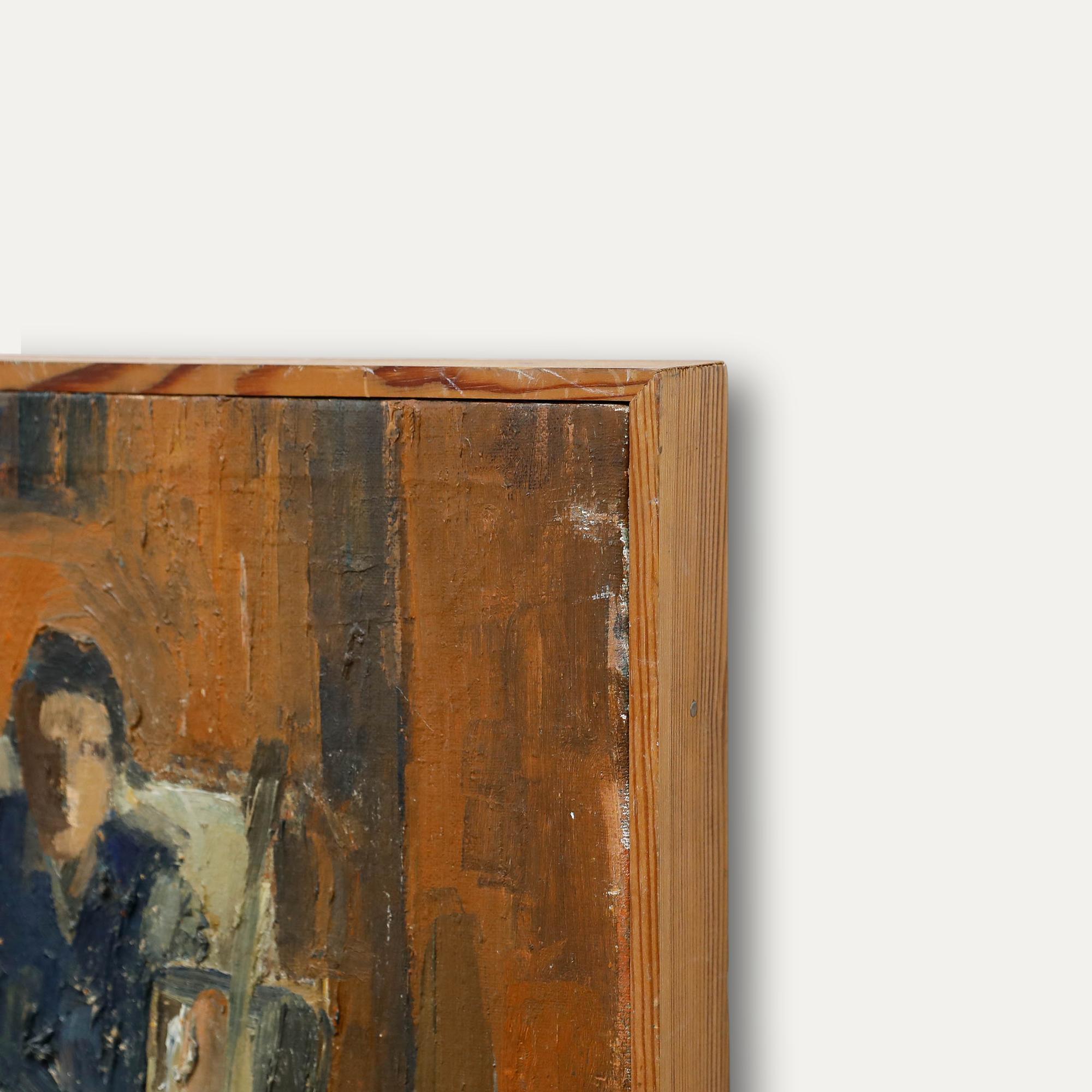 Mark Ford - Huile encadrée du 20ème siècle, L'artiste dans son Studio en vente 1