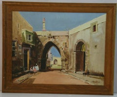 Marrakech Back Streets Oil Painting, Signed, Framed, Landscape, Circa 1940s