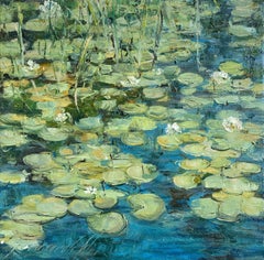 Marsh with Water Lilies (Contemporary Impressionist Landscape Painting)