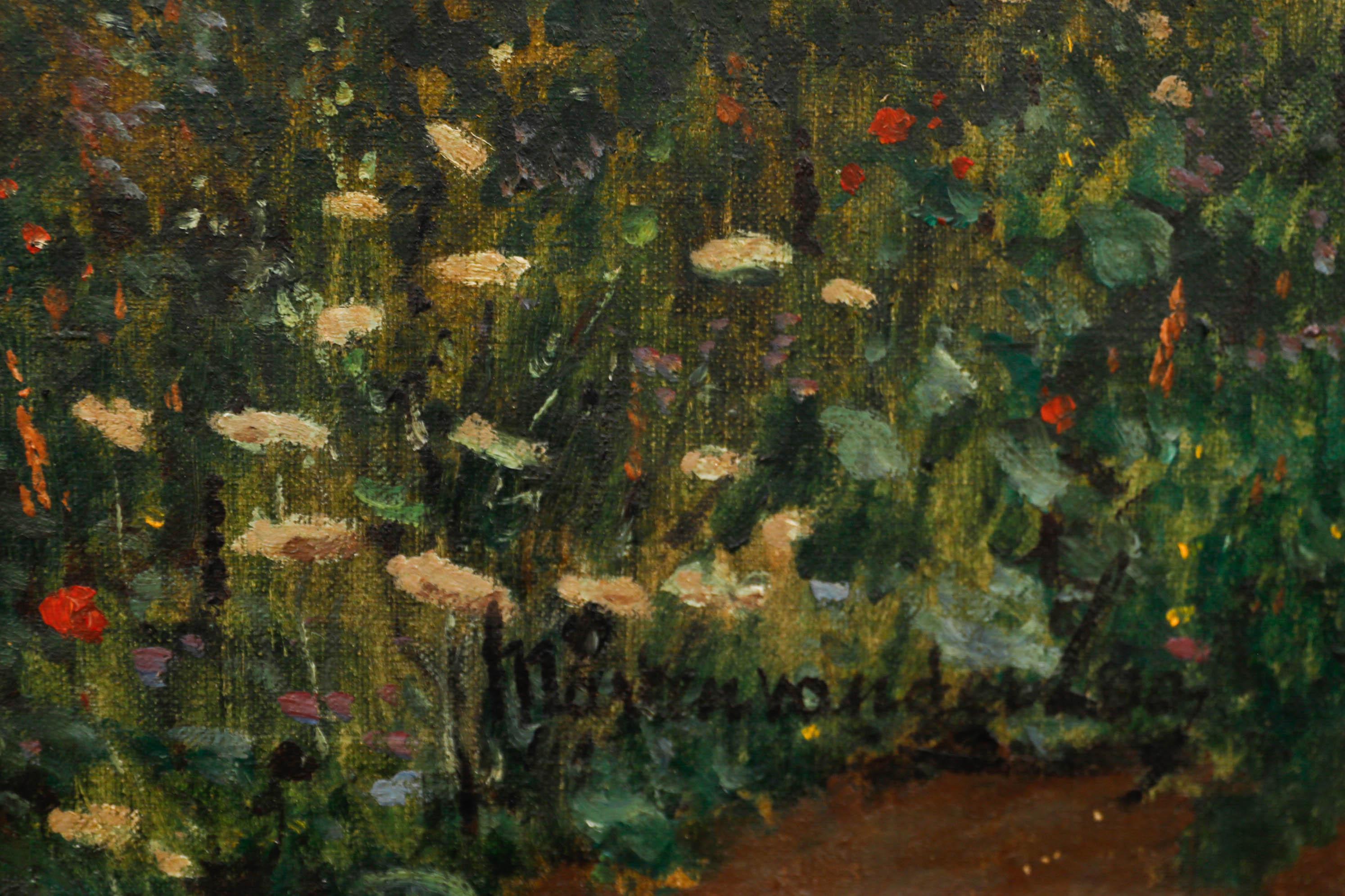 Huile belge Marten Ven Der Loo (1880-1920), vue d'un vieux pont de Bruges en vente 1