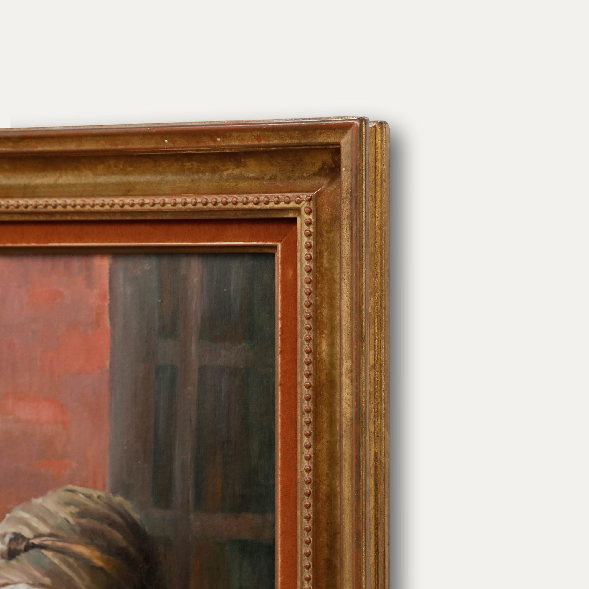 Marthe Jouanny - Framed 1907 Oil, Woman by a Window For Sale 1