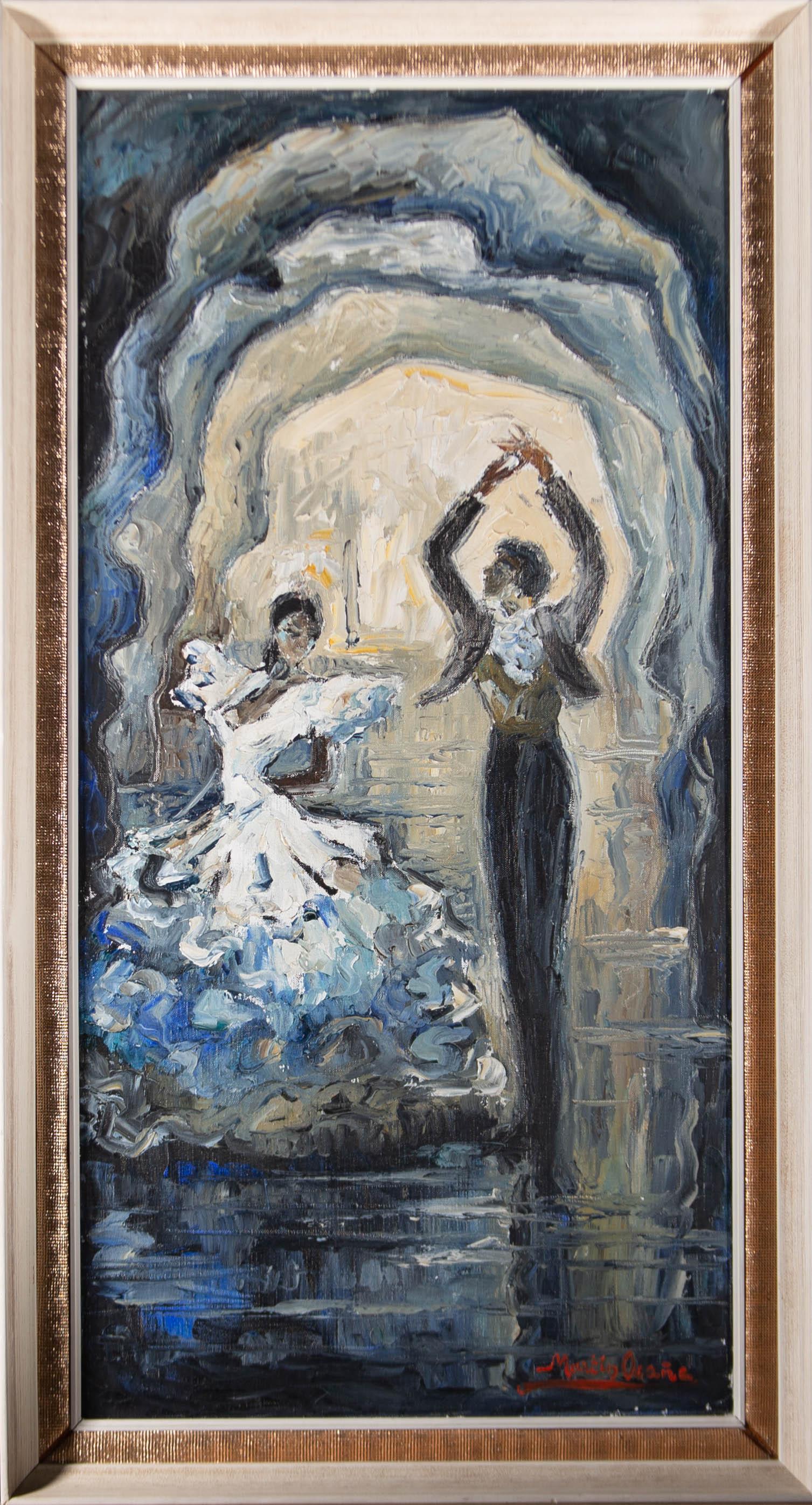 Unknown Figurative Painting - Martin Ocana - Signed & Framed Mid 20th Century Oil, The Spanish Dancers