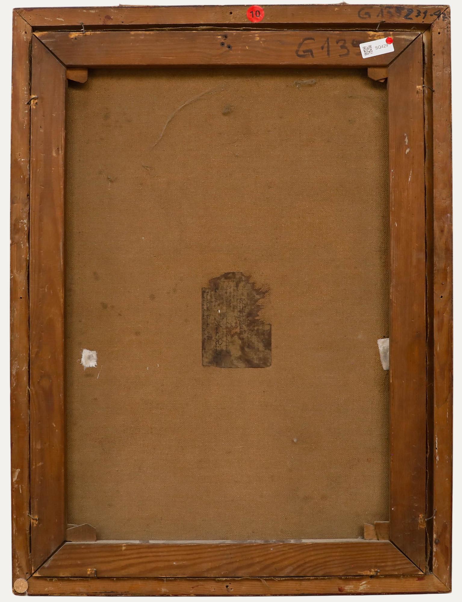 Martin Ränike (geb. 1863) - Anfang 20. Jahrhundert Öl, Mädchen mit Sense (Braun), Figurative Painting, von Unknown