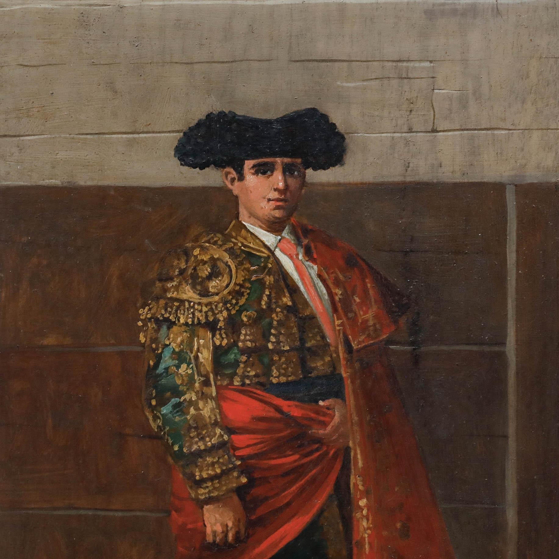 Martinez - Olio dei primi del Novecento incorniciato, Ritratto di un Matador in vendita 1