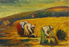 Mary André - Impressionist 1962 Oil, Hay Picking