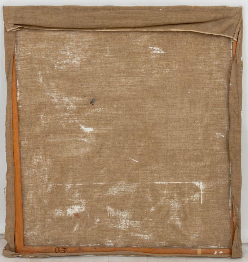Mary Bernstein (Amerikanerin, XX), Abstrakter sitzender weiblicher Akt, Öl auf Leinwand, rechts unten signiert, ungerahmt. 46
