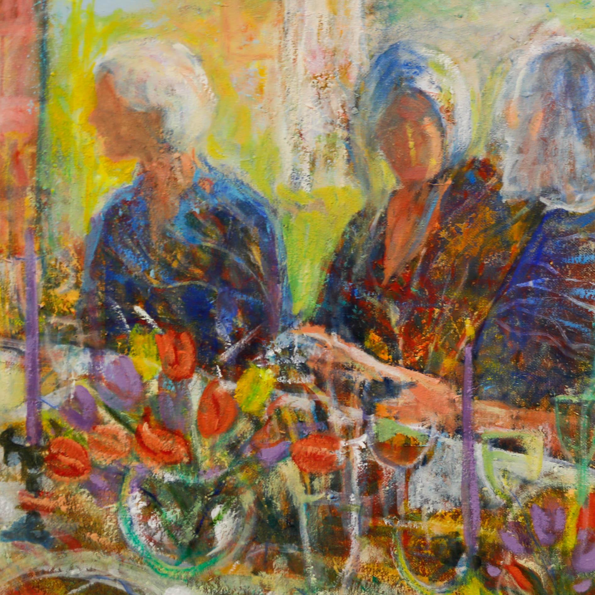 Oil on canvas. Signed to the lower left. Well presented in a painted wooden frame.