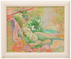 Mary Chugg (1935-2024) - Framed Contemporary Oil, Pink Nude