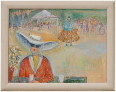 Mary Chugg (1935-2024) - Huile contemporaine encadrée, Visiteur à Rosemoor
