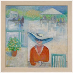 Mary Chugg (1935-2024) - Olio contemporaneo incorniciato, Visitatore a Rosewood II