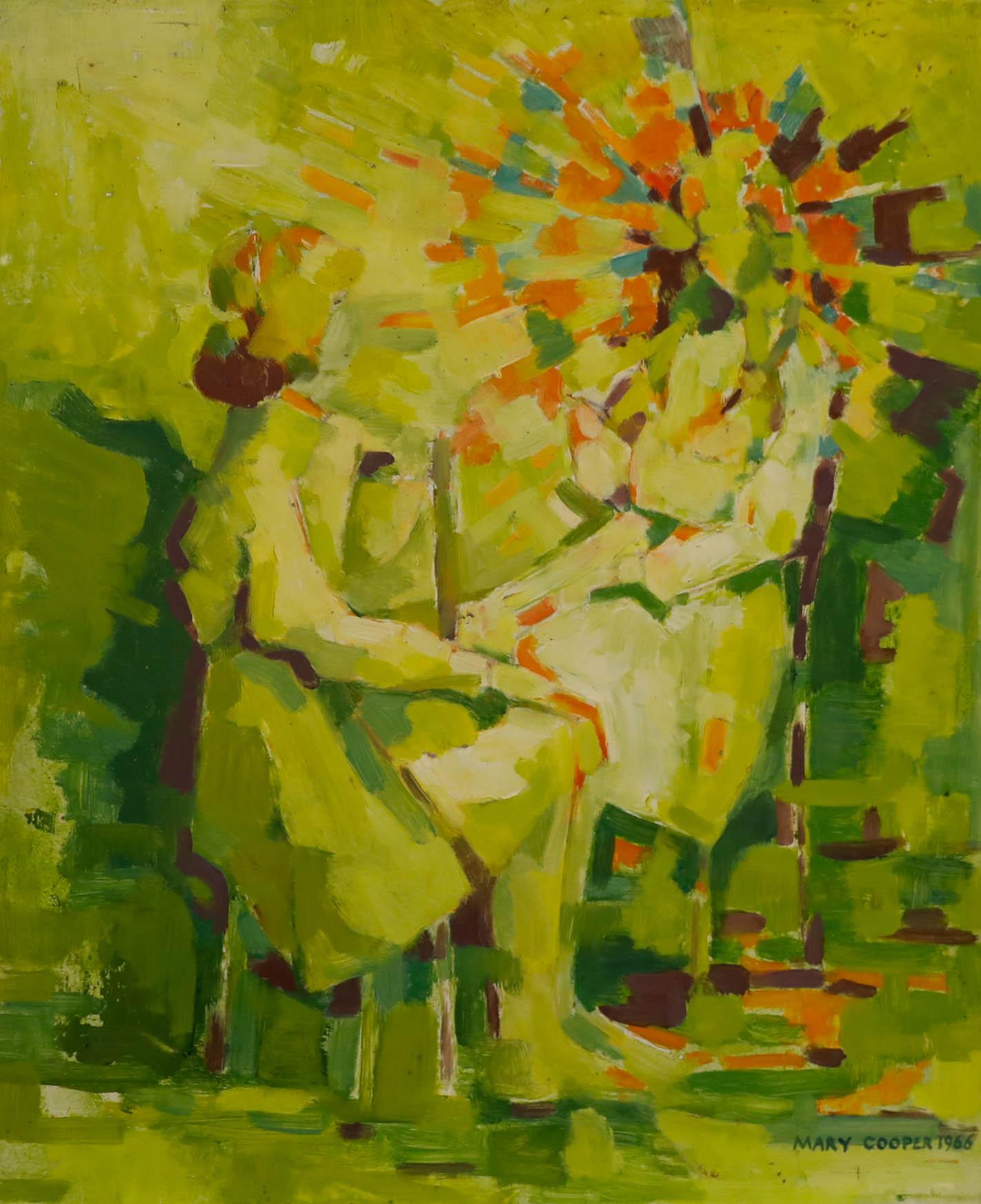 Mary Chugg (1935-2024) - Mitte 20. Jahrhundert Öl, Blick in den Spiegel – Painting von Unknown