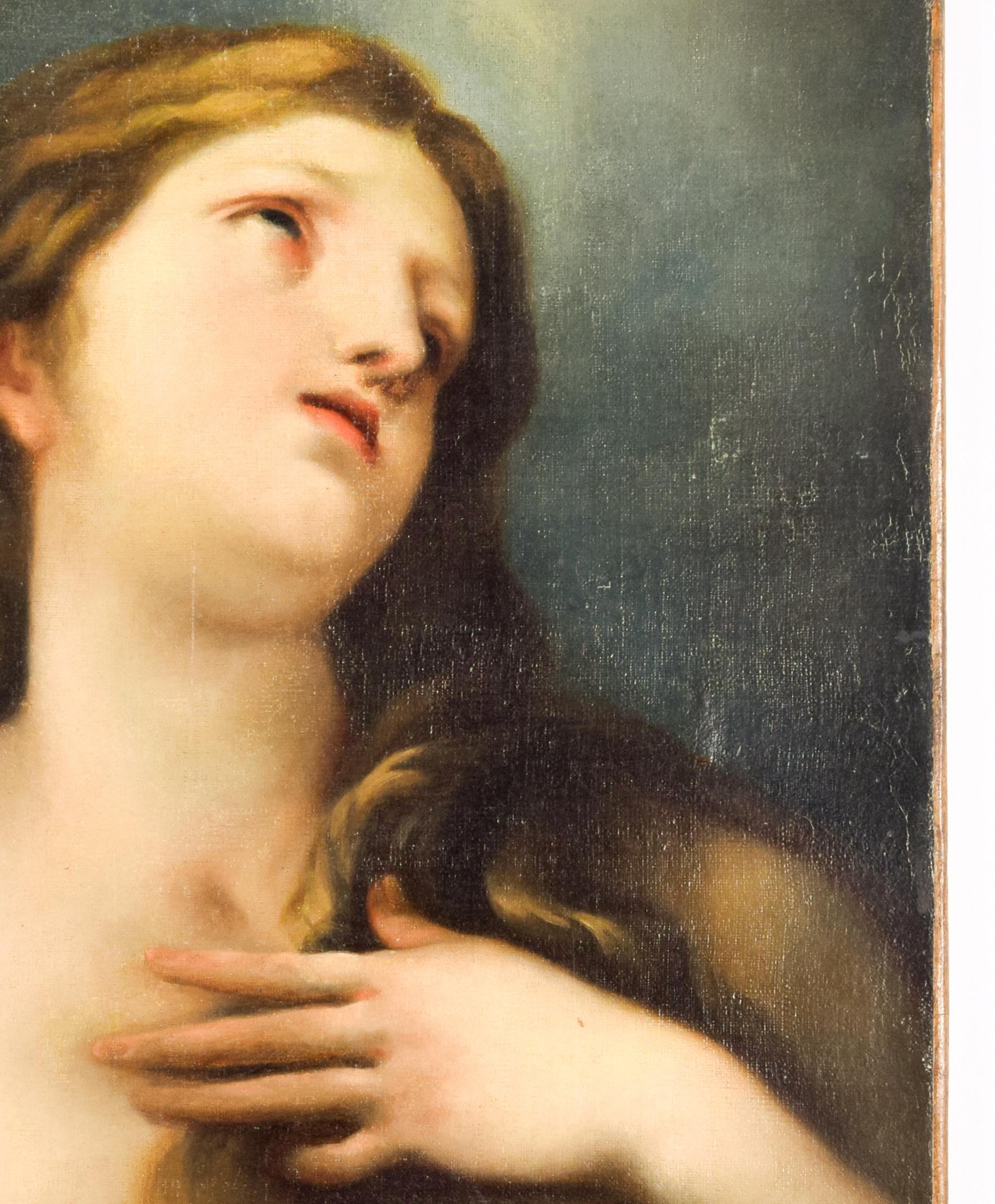 Mary Magdalene – Öl auf Leinwand von der italienischen Schule des 19. Jahrhunderts. – Painting von Unknown