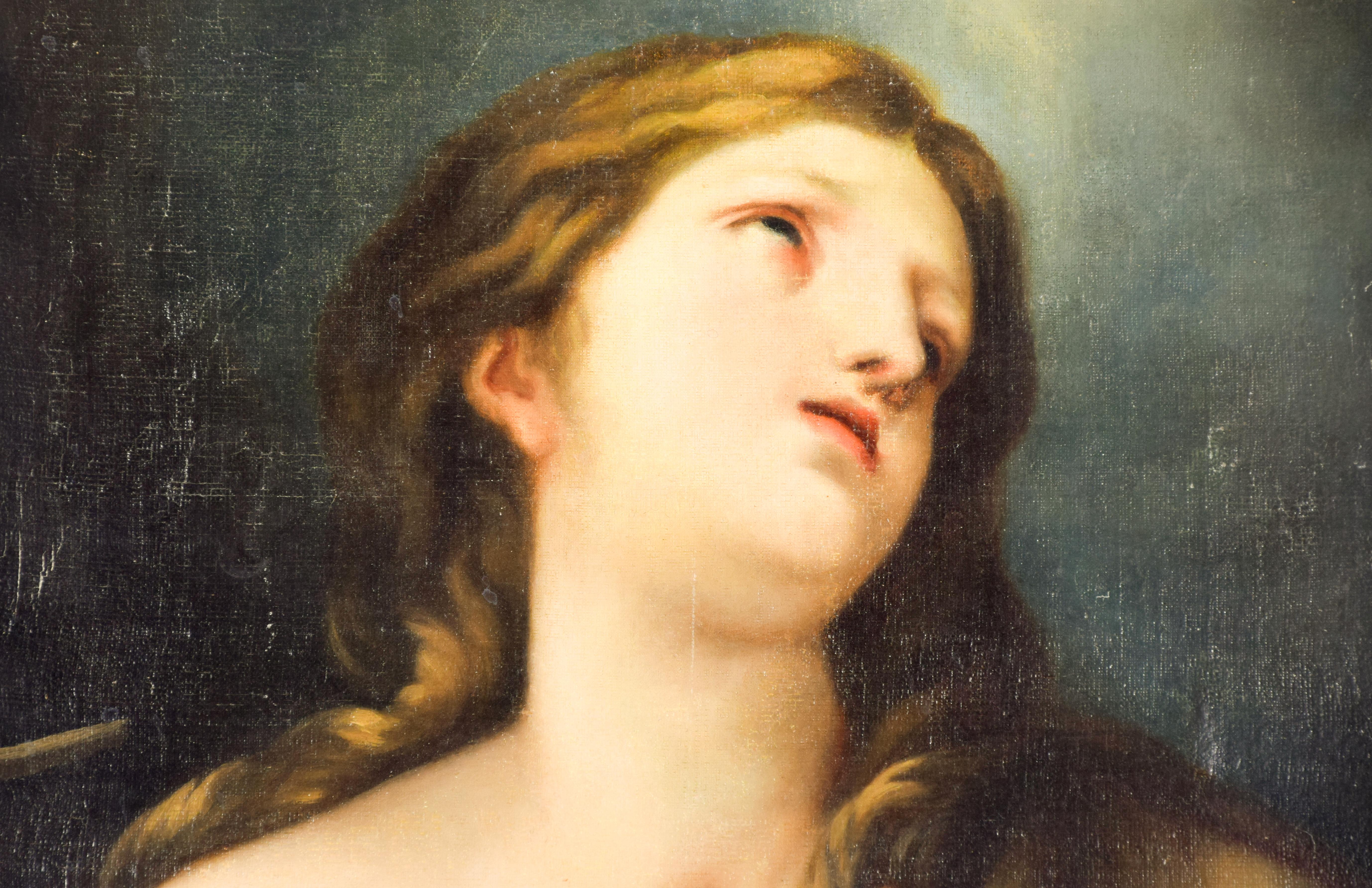 Mary Magdalene – Öl auf Leinwand von der italienischen Schule des 19. Jahrhunderts. (Moderne), Painting, von Unknown