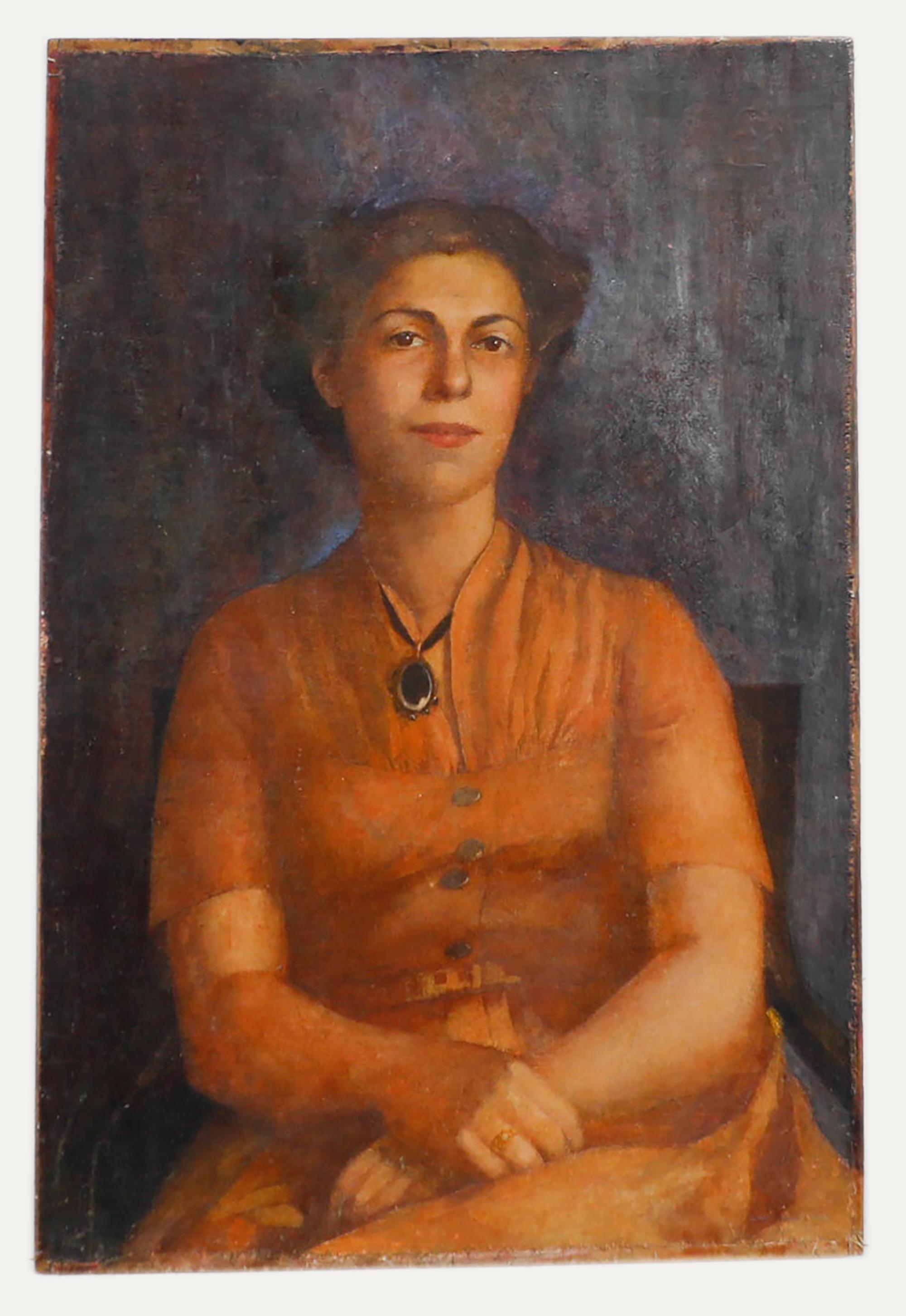 Mary Millar Watt (1924-2023) - Olio della metà del XX secolo, Ritratto di Monica - Painting di Unknown