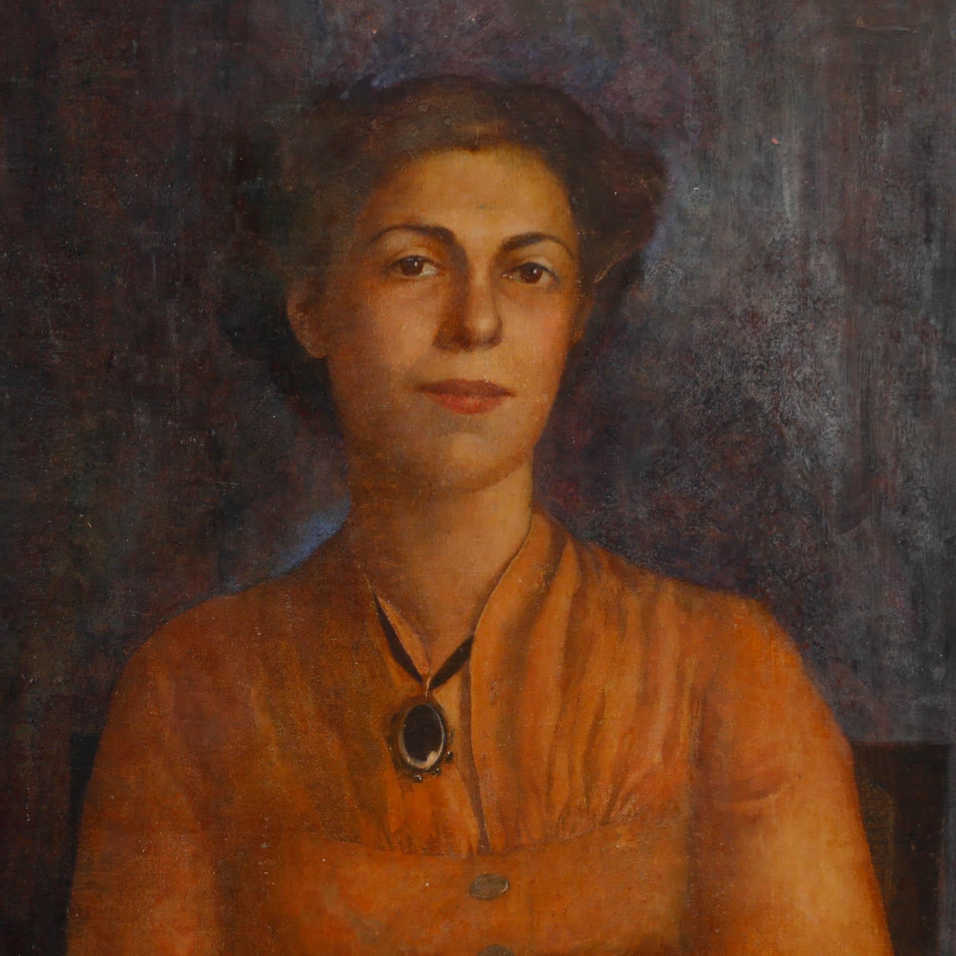 Mary Millar Watt (1924-2023) - Olio della metà del XX secolo, Ritratto di Monica 1