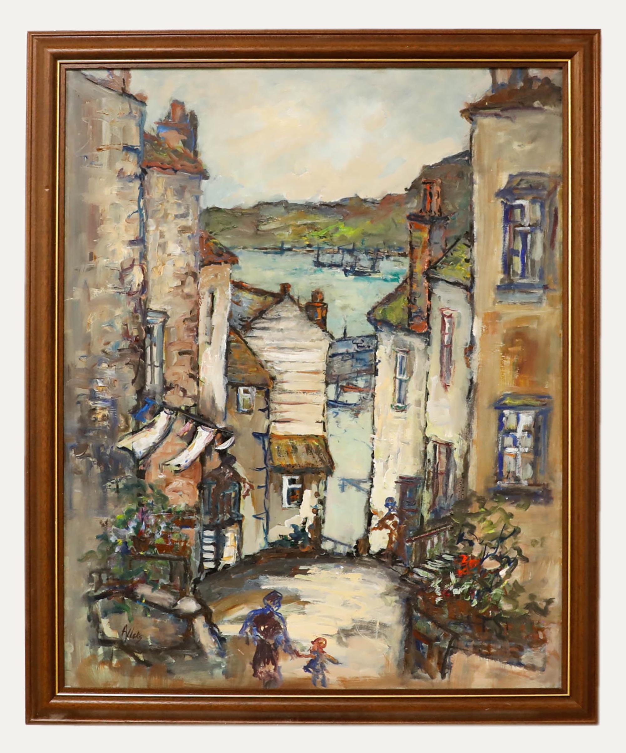 Mary Stella Edwards (1915-2009) - 20. Jahrhundert Öl, Bethesda Hill, St. Ives, Bethesda