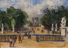 Mary Stewart Gibson - Framed 20th Century Oil, The Garden of the Tuileries