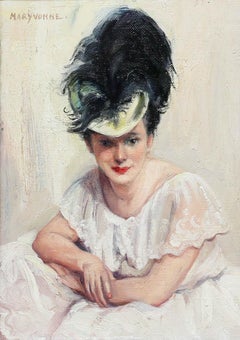 Maryvonne van de Velde (1896-1954) - Olio, Portrait d'Elegante au Chapeau