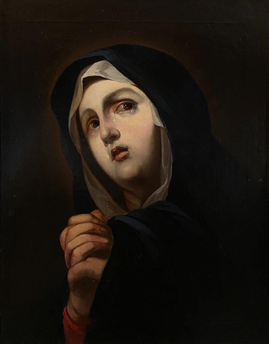 Mater dolorosa, Neapolitan school of the XVII century, oil on canvas - Painting by Unknown