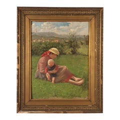 Maternity in a Landscape, Oil on Canvas, 20th Century