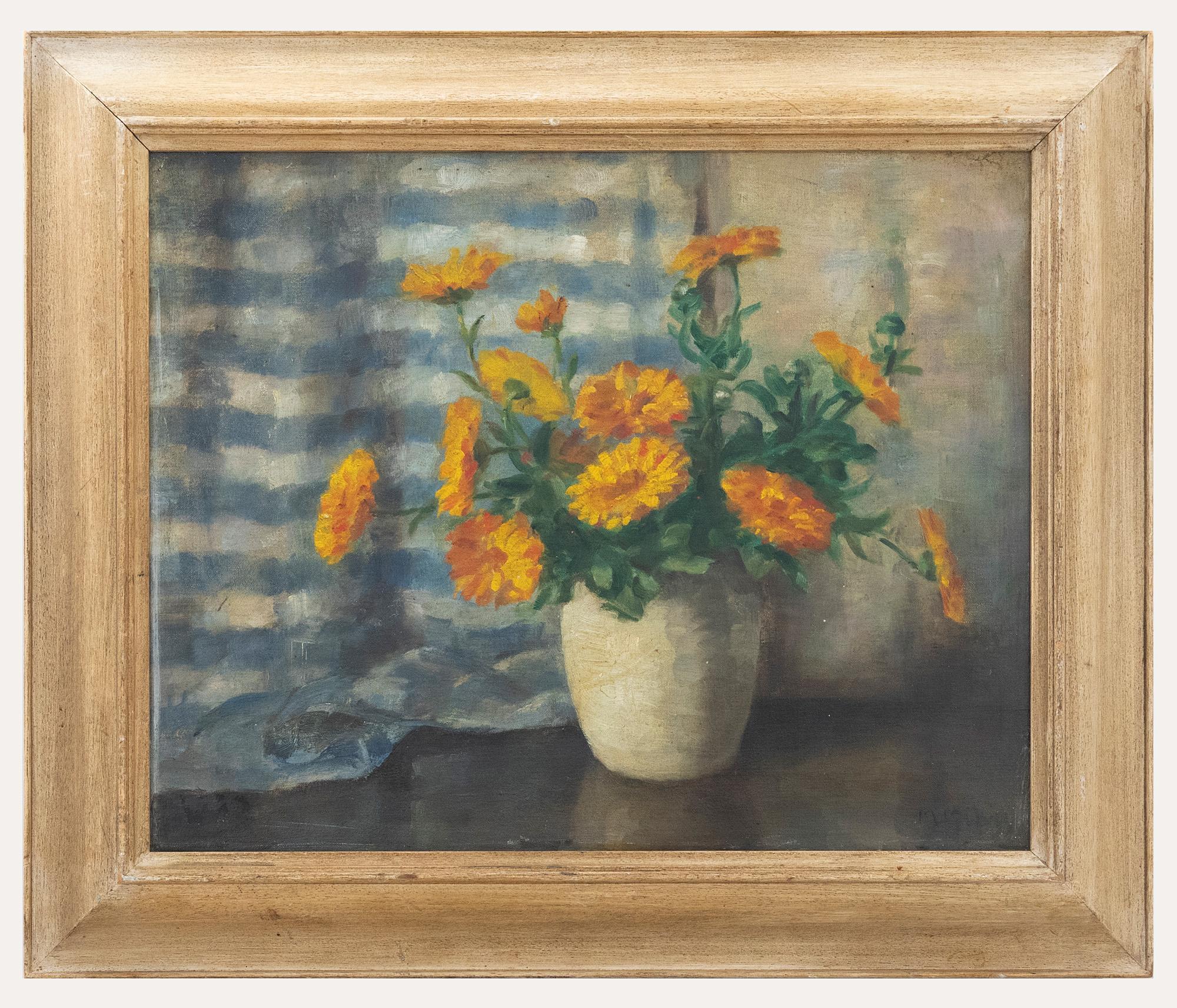 Matilda Mulvey (1882-1947) – gerahmtes Ölgemälde, Stillleben von Marigolds – Painting von Unknown