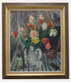Mats Mason (1894-1983) - Swedish School 1962 Oil, Spring Flowers