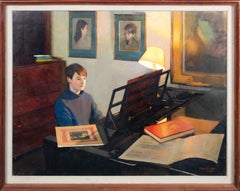 Matthew At The Piano, daté de 1969  par EDWARD HALL (1922-1991)