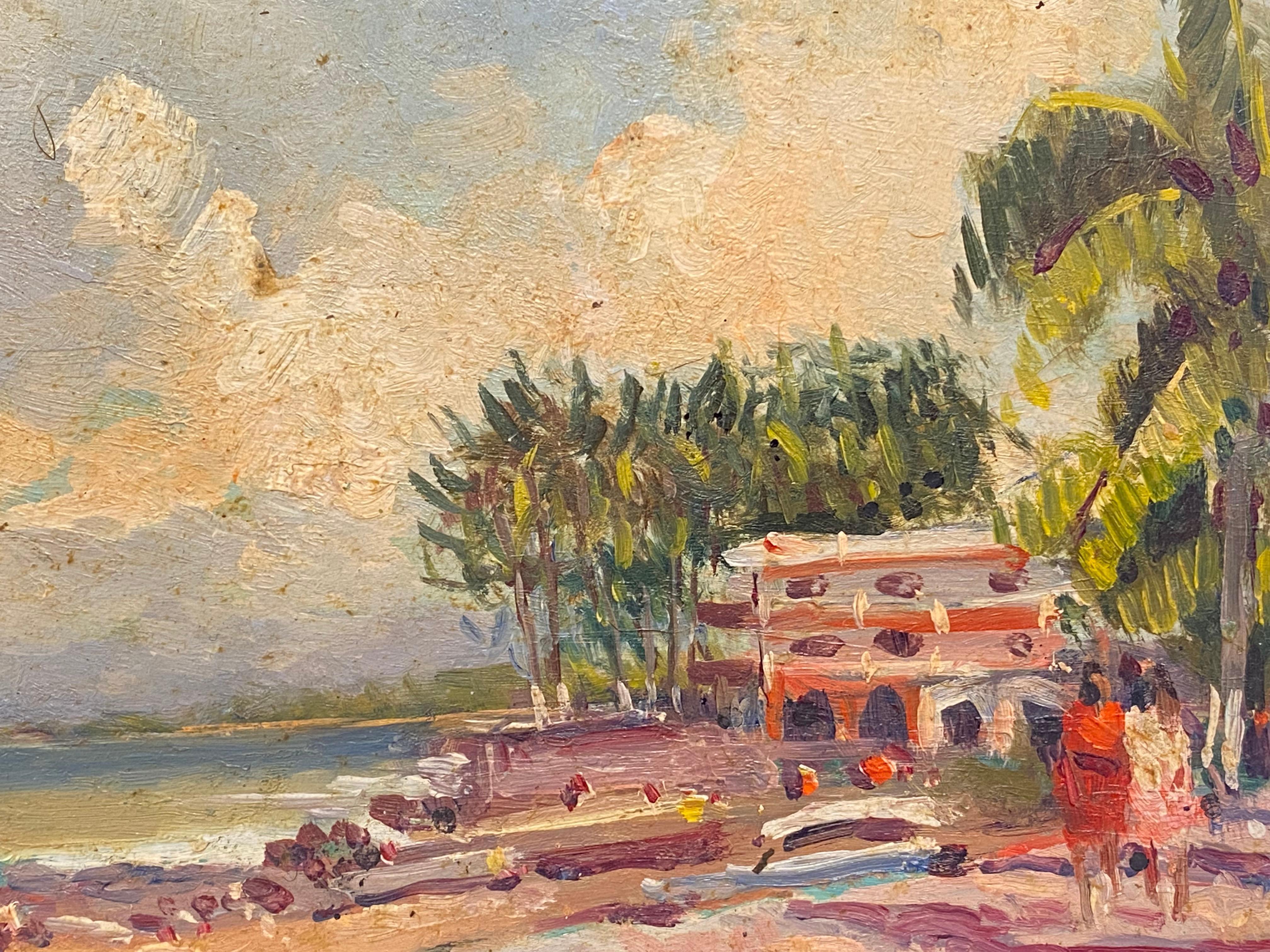 Maurice Mazeilie French Impressionist Oil, Excotic Mexico Landscape - Painting by Unknown