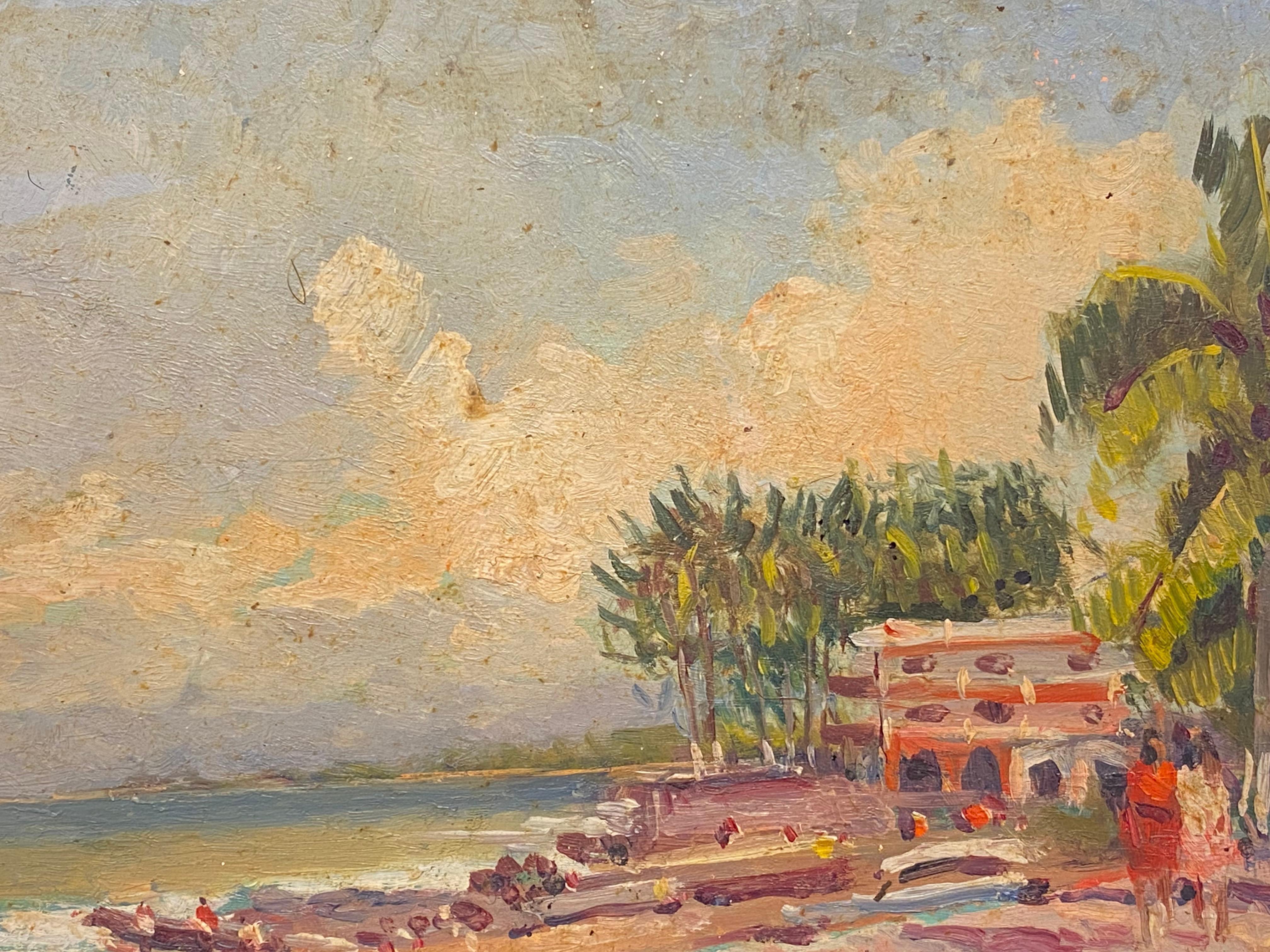 Maurice Mazeilie French Impressionist Oil, Excotic Mexico Landscape - Brown Landscape Painting by Unknown