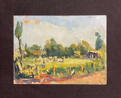 Maurice Mazeilie, French Impressionist Oil Painting, Green Landscape