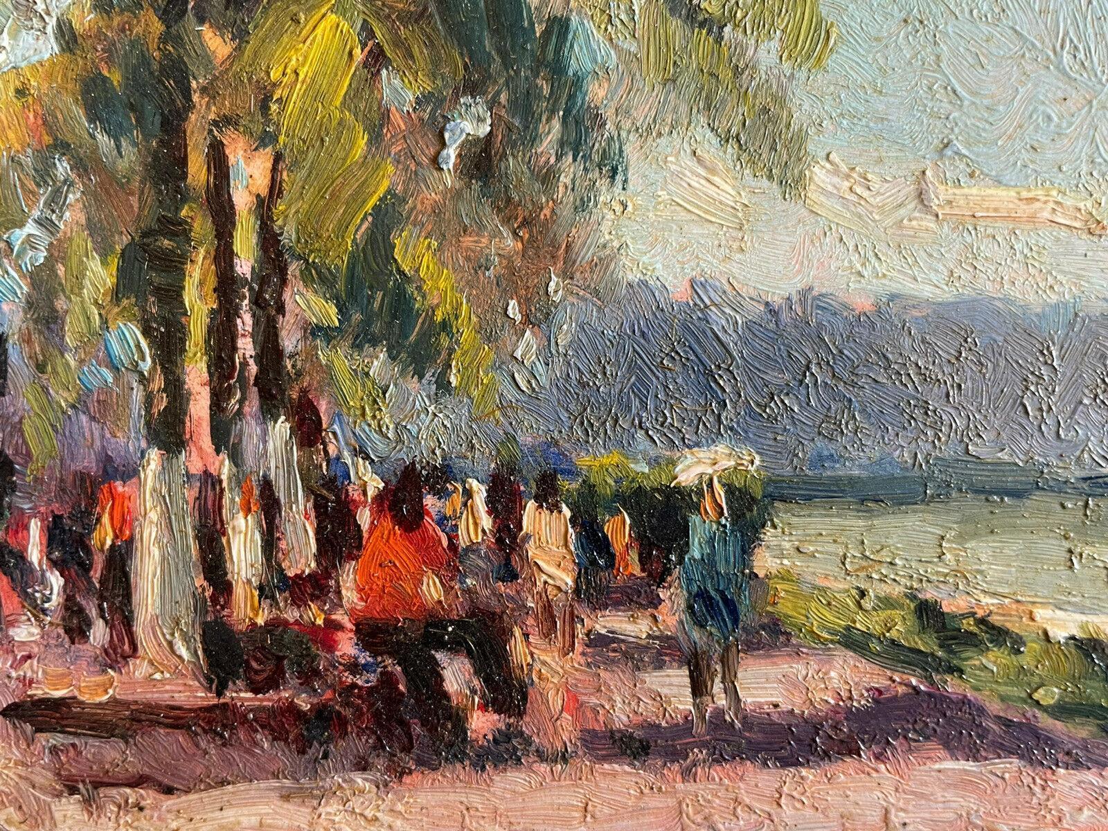 Maurice Mazeilie, Impressionniste français Huile signée, Figures sur la promenade en mer - Painting de Unknown