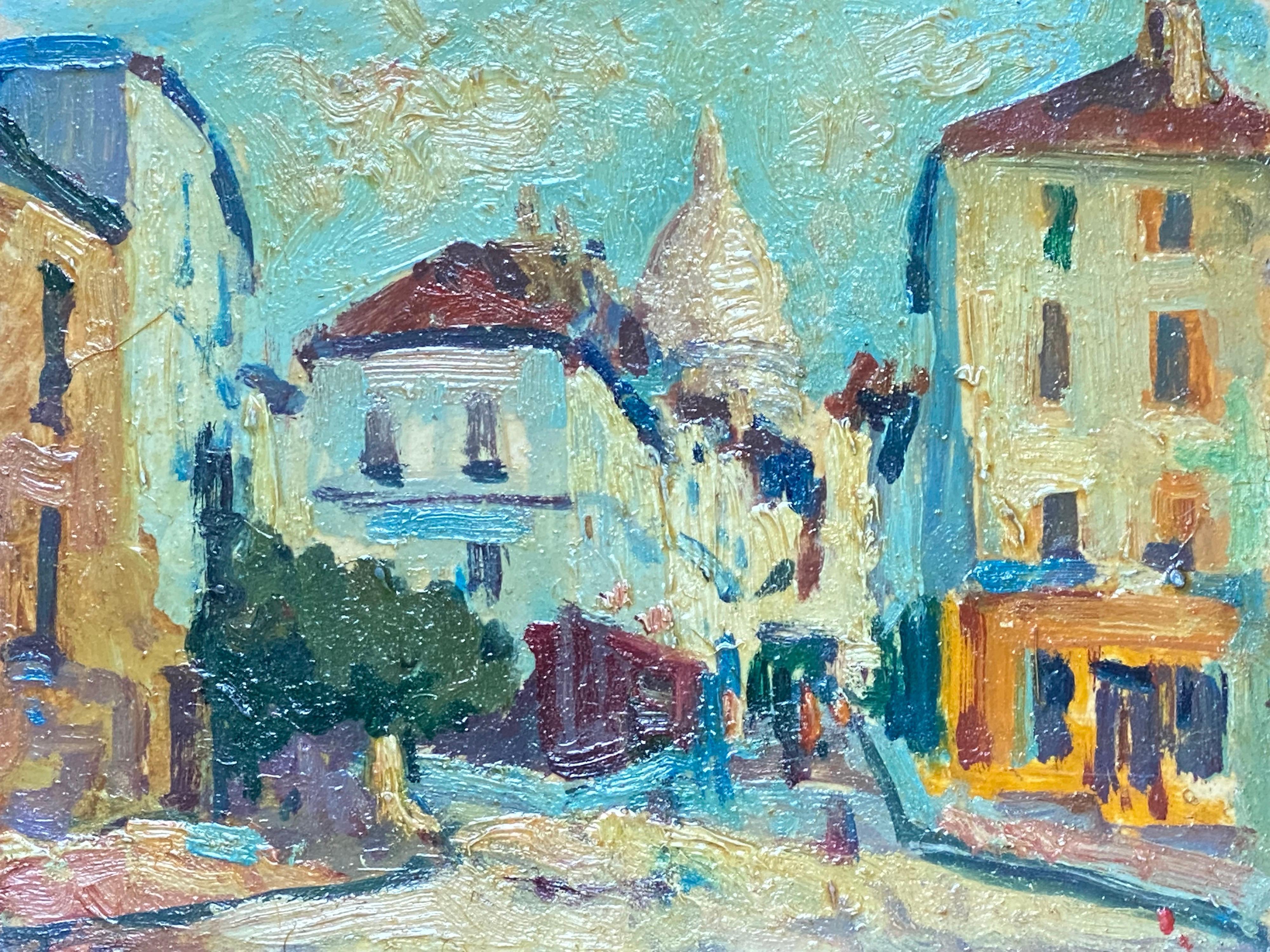 Maurice Mazeilie, Impressionniste français Huile signée, Montmartre Paris Sacre Co - Painting de Unknown