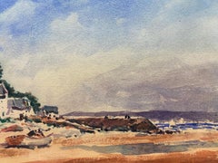 Maurice Mazeilie- French Impressionist Watercolour - by the Shore