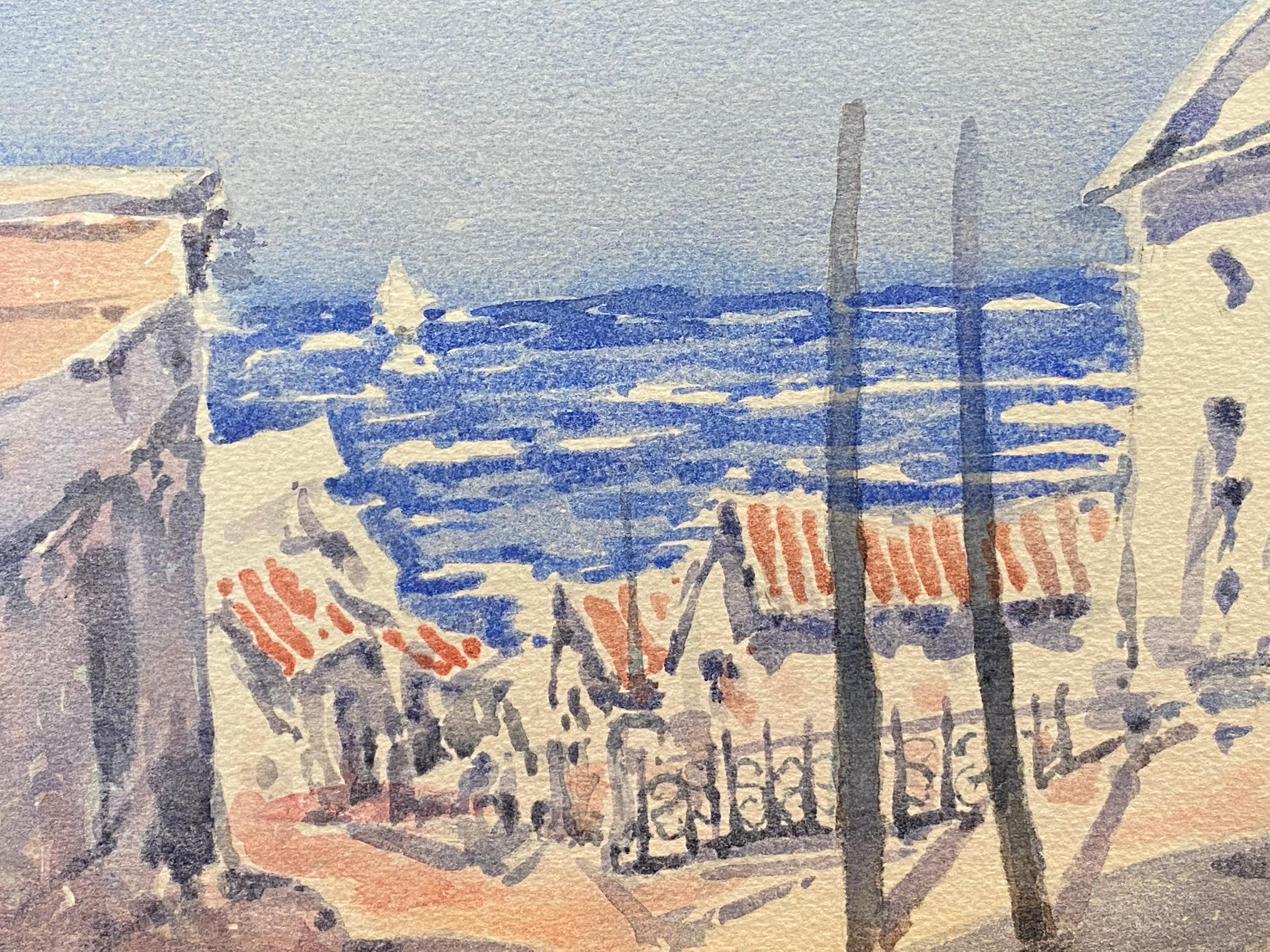Maurice Mazeilie, Französischer Impressionist, Aquarell, Der Weg – Painting von Unknown