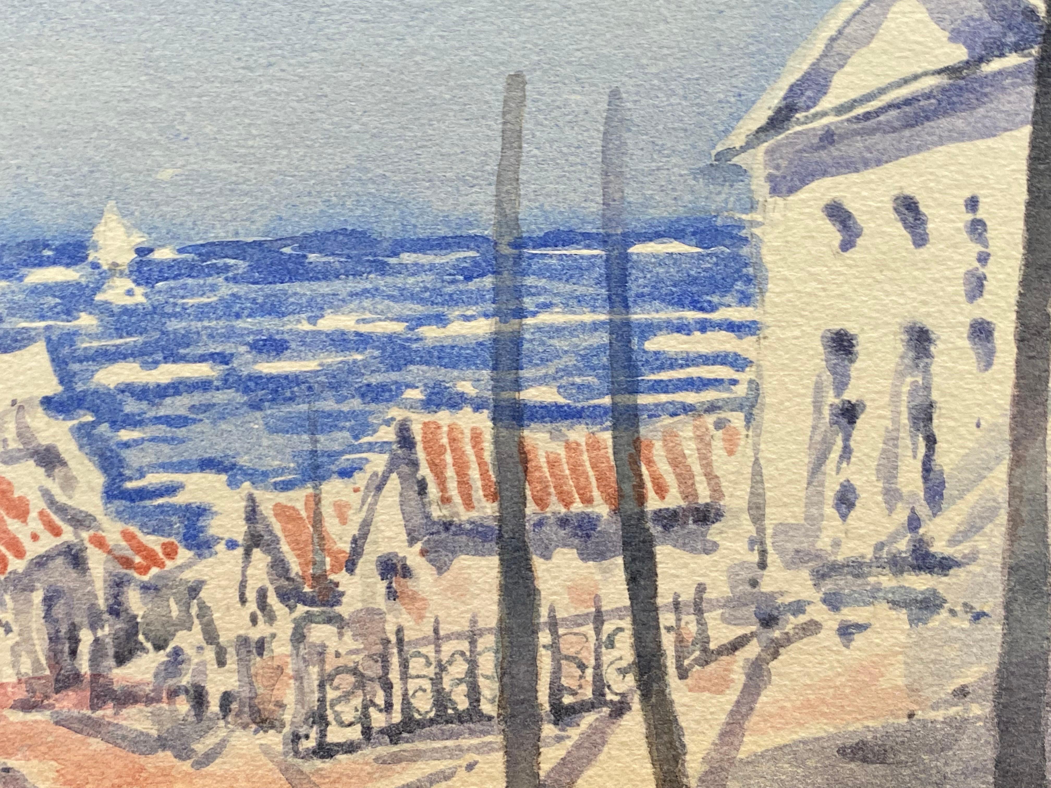 Maurice Mazeilie, Französischer Impressionist, Aquarell, Der Weg (Grau), Landscape Painting, von Unknown
