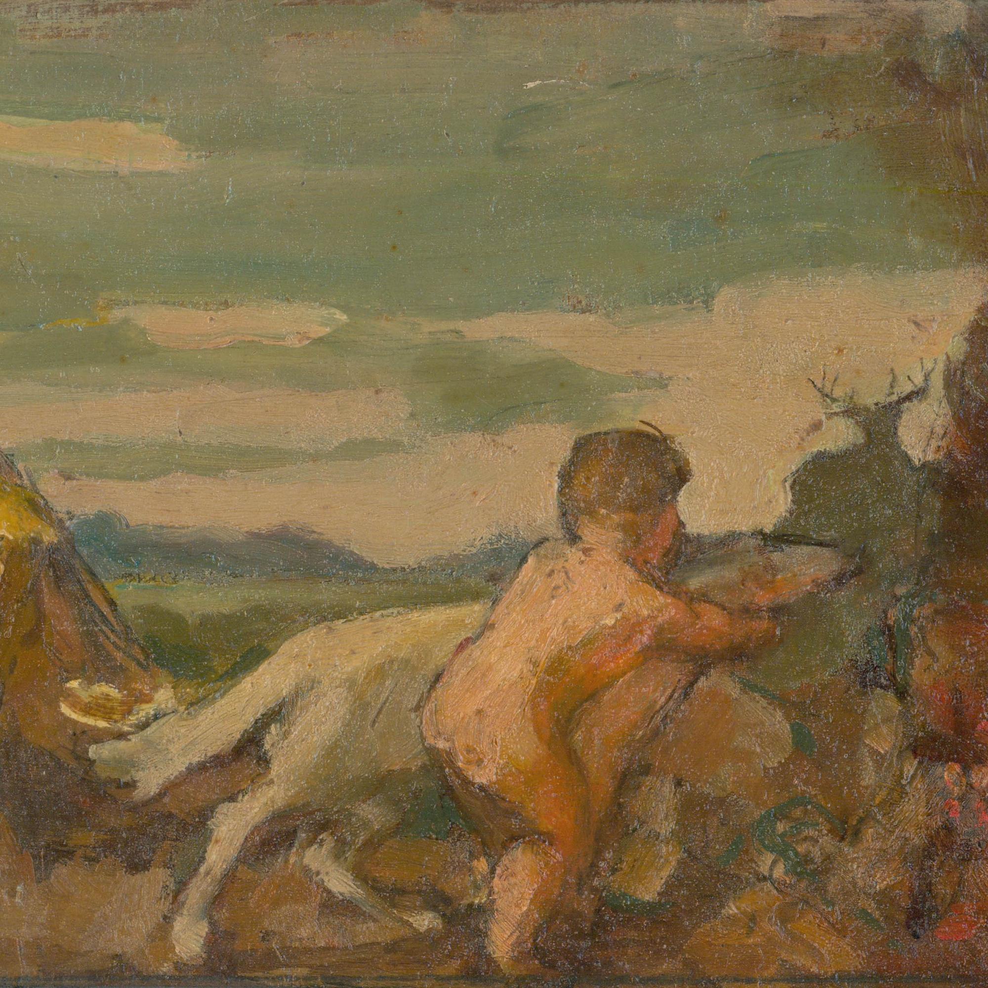 Maurice Rufin (1880-1966) - Mid 20th Century Oil, Sketch for a Decorative Panel - Brown Figurative Painting by Unknown