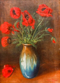 Max Albrecht - 1930 Oil, Poppies