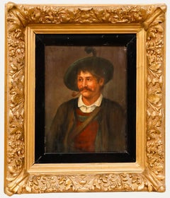 Max Kuglmayr (1863-c.1930) - 1907 Oil, Portrait of a Man Smoking a Pipe