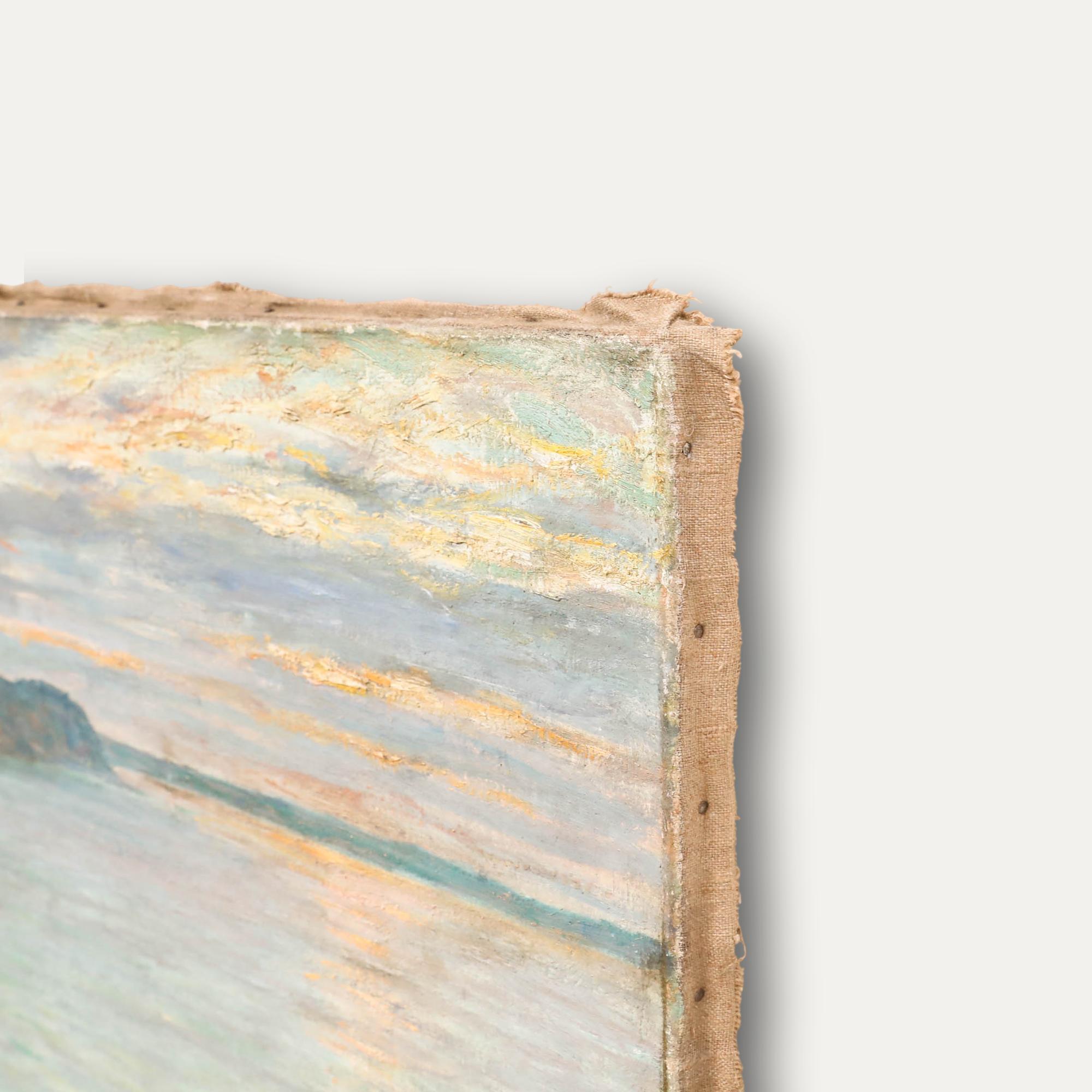 Max Rossbach (1871-1947) - 1934 Öl, Blick von den Klippen im Angebot 1