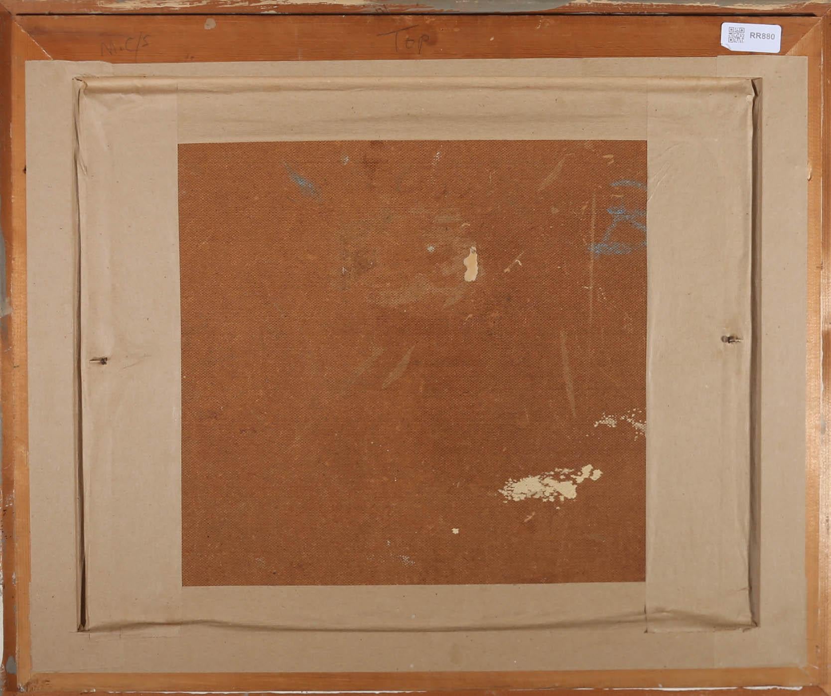 Un olio del XX secolo, luminoso e aperto, raffigurante un paesaggio di campagna con due figure che pescano vicino alla riva del fiume. Firmato con iniziali in basso a sinistra. Ben presentato in una bella cornice di legno con una finestra interna
