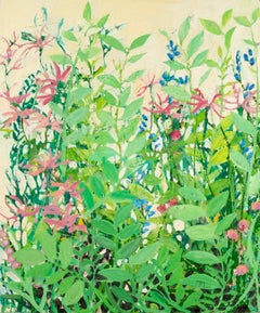 Meadow Sward, Öl auf Gesso-Karton Gemälde von Ffiona Lewis, 2023
