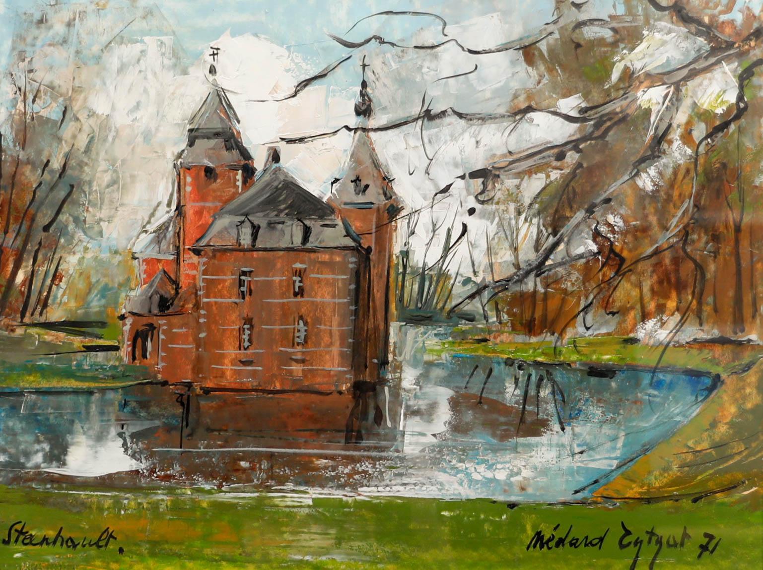 Medard Tytgat (1916-1997) - 1971 Oil, Kasteel Steenhout, Belgium - Painting by Unknown
