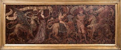 Medieval Gothic Family Banner With Mythical Creatures, 18th Century German