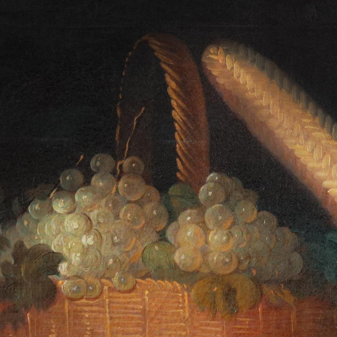  Mediterranean Kitchen Still Life, Italian painting — 18th century oil on canvas For Sale 3