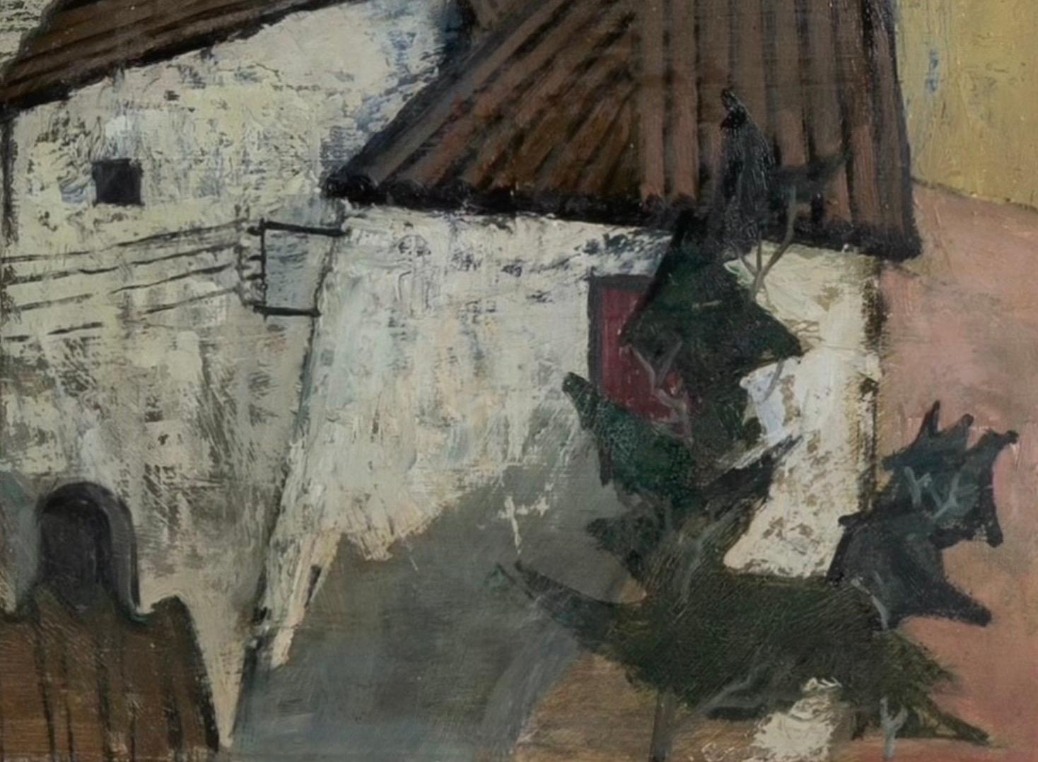 Mediterranean View Across the Rooftops, Öl auf Karton, Gemälde von John Copnall im Angebot 1